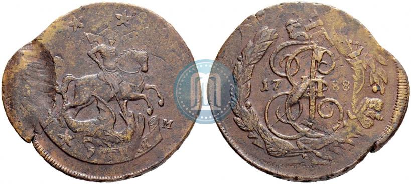 Фото 2 копейки 1788 года ММ 