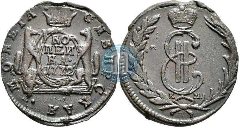 Фото 1 копейка 1772 года КМ 
