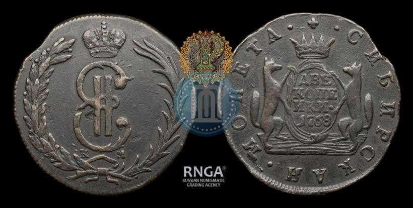 Фото 2 копейки 1768 года КМ 