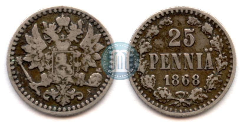 Picture 25 pennia 1868 year S 