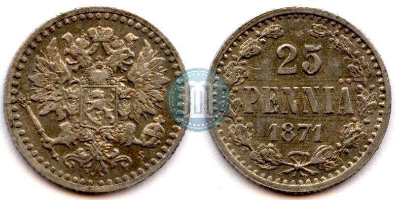 Picture 25 pennia 1871 year S 