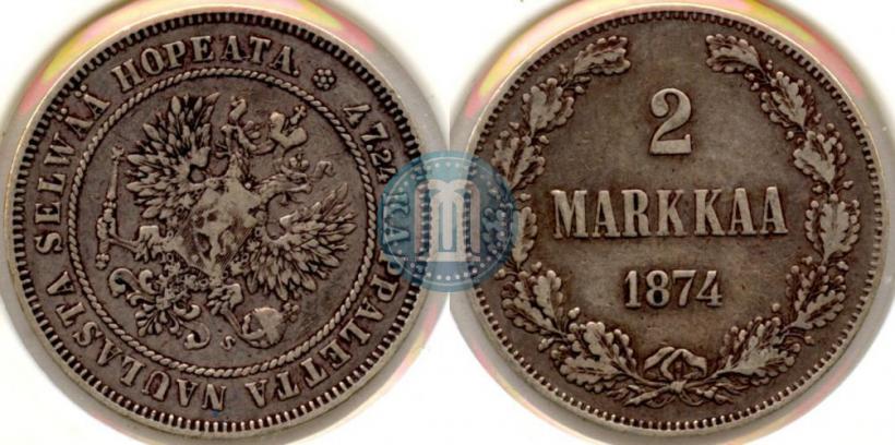 Picture 2 markkaa 1874 year S 