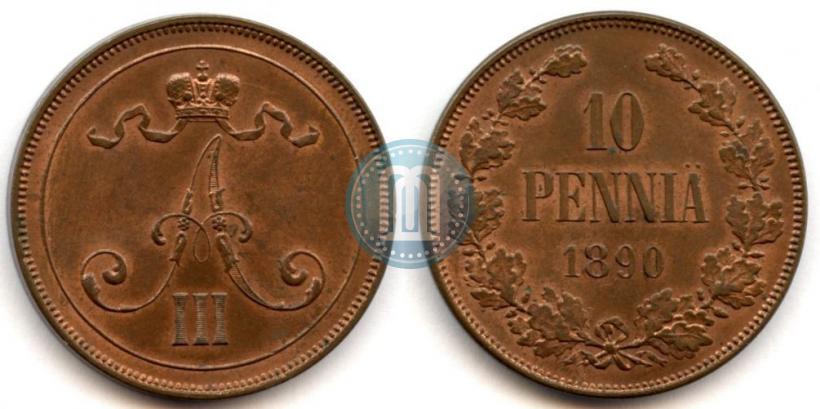 Picture 10 pennia 1890 year  