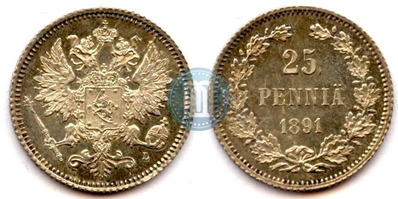 Picture 25 pennia 1891 year L 