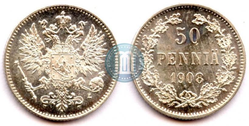 Picture 50 pennia 1908 year L 