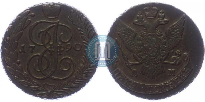 Picture 5 kopecks 1790 year АМ 
