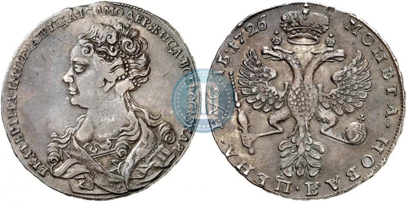 Picture 1 rouble 1726 year  "Moscow type, portrait turned to the left"