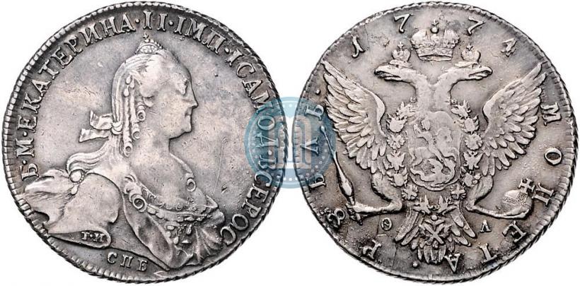 Фото 1 рубль 1774 года СПБ-ФЛ 