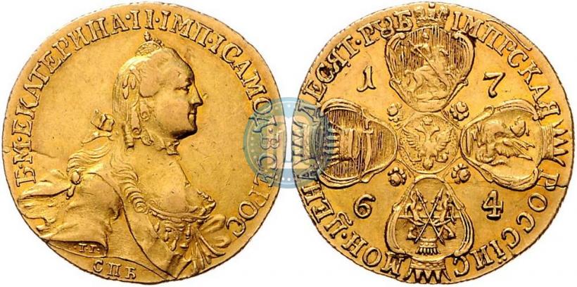 Picture 10 roubles 1764 year СПБ 