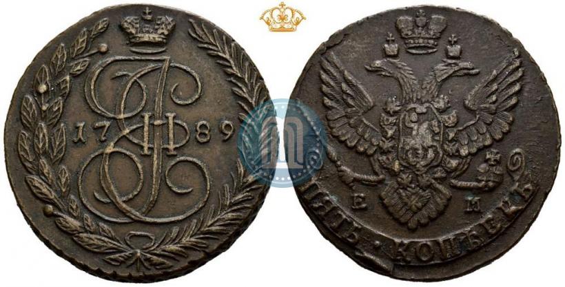 Picture 5 kopecks 1789 year ЕМ 