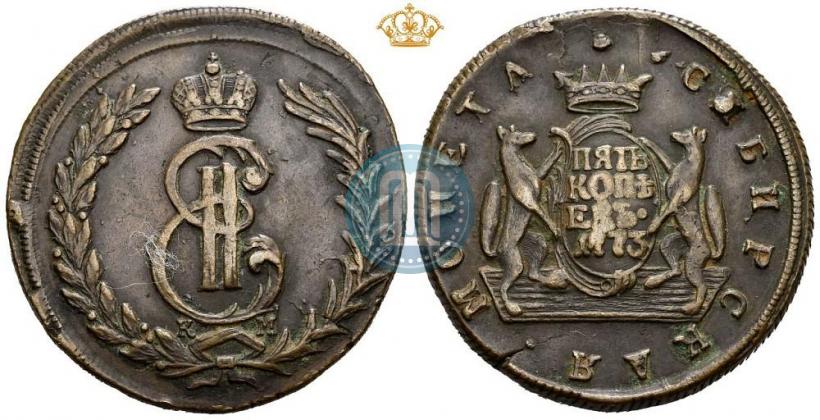 Фото 5 копеек 1773 года КМ 