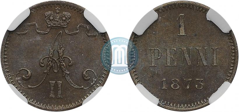 Фото 1 пенни 1873 года  