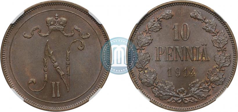 Picture 10 pennia 1914 year  