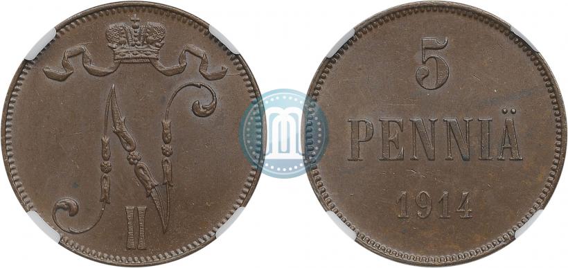 Picture 5 pennia 1914 year  
