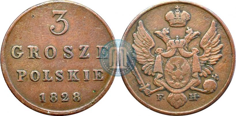 Picture 3 grosze 1828 year FH 
