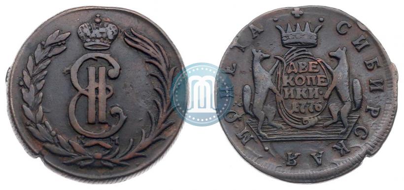 Фото 2 копейки 1776 года КМ 