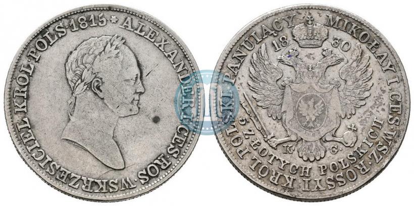 Picture 5 złotych 1830 year KG 