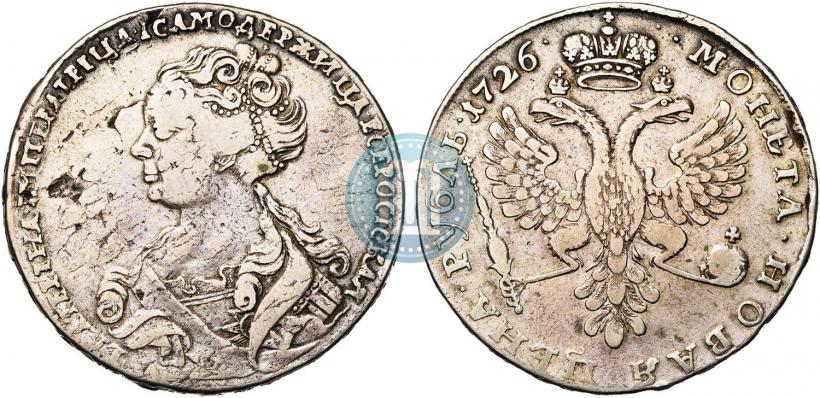 Picture 1 rouble 1726 year  "Moscow type, portrait turned to the left"