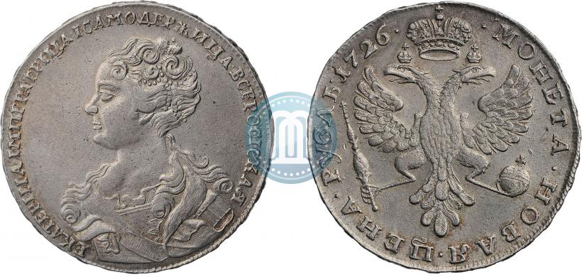 Picture 1 rouble 1726 year  "Moscow type, portrait turned to the left"