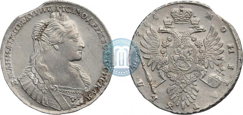 Фото 1 рубль 1734 года  "Тип 1735 года"