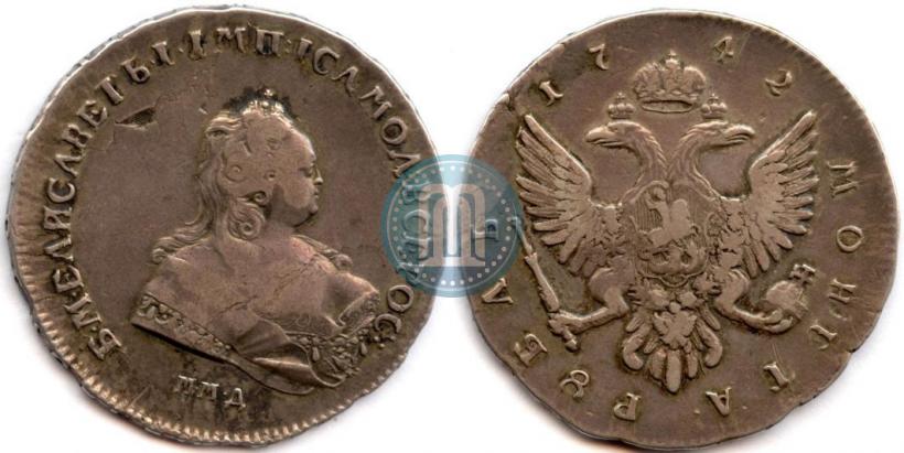 Picture 1 rouble 1742 year ММД 