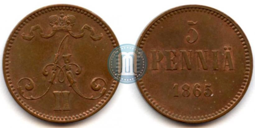 Фото 5 пенни 1865 года  