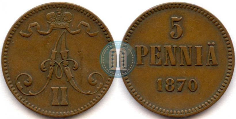 Picture 5 pennia 1870 year  