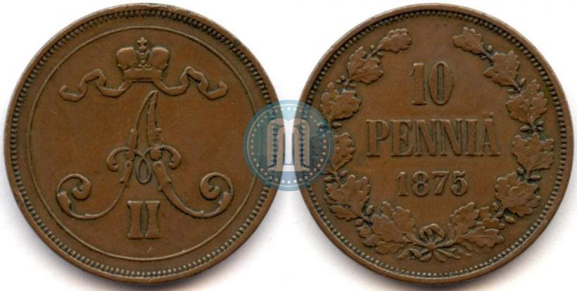 Picture 10 pennia 1875 year  