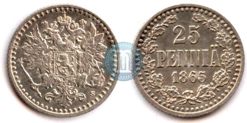 Picture 25 pennia 1865 year S 