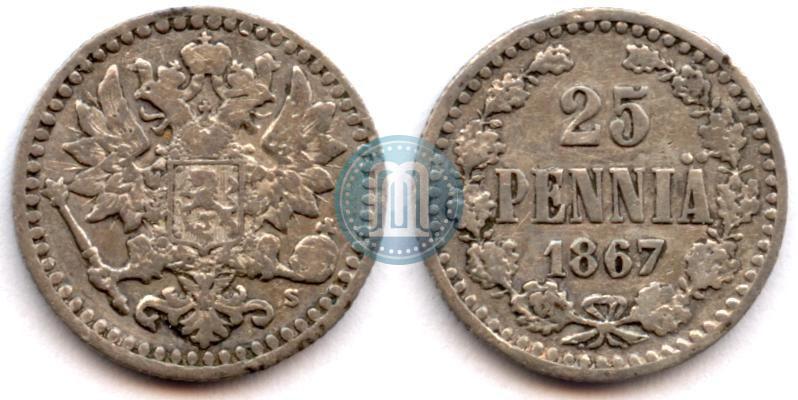 Picture 25 pennia 1867 year S 