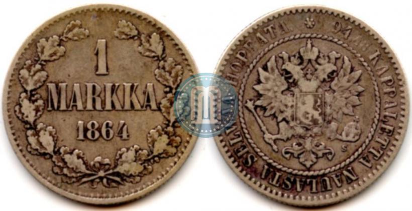 Picture 1 markka 1864 year S 