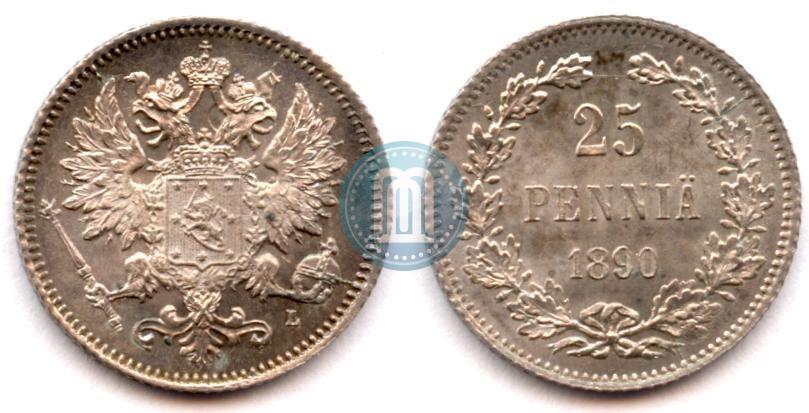 Picture 25 pennia 1890 year L 