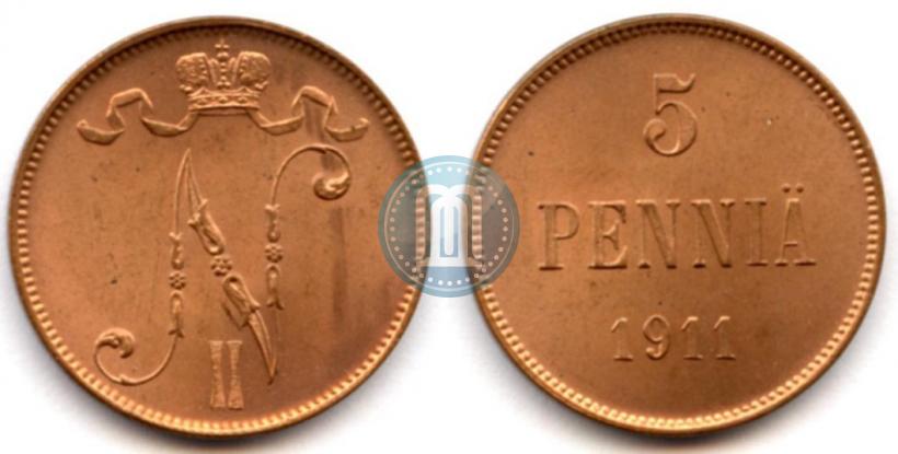 Фото 5 пенни 1911 года  