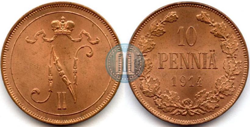 Фото 10 пенни 1914 года  