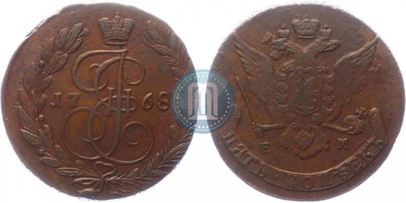 Picture 5 kopecks 1768 year ЕМ 