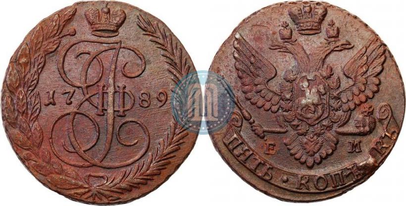 Фото 5 копеек 1789 года ЕМ 