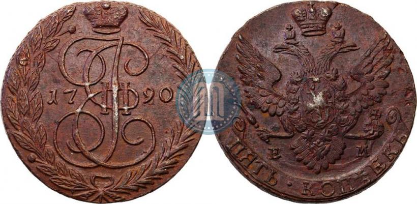 Фото 5 копеек 1790 года ЕМ 