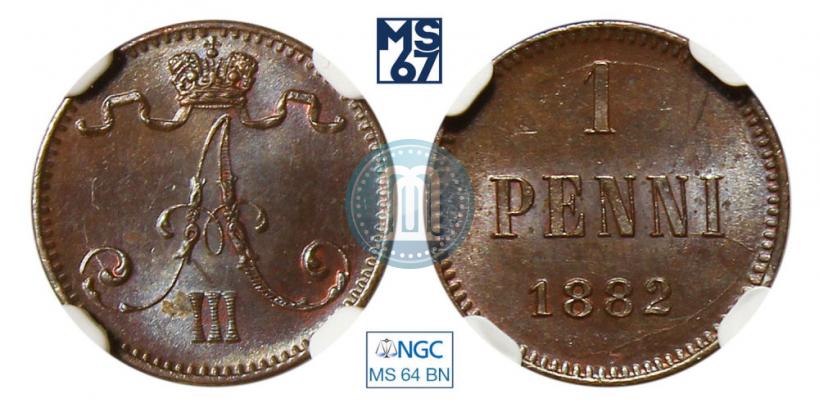 Фото 1 пенни 1882 года  