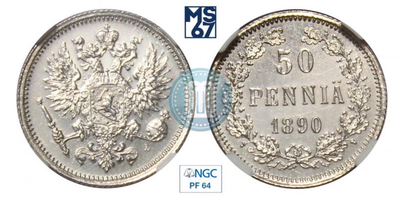 Фото 50 пенни 1890 года L 