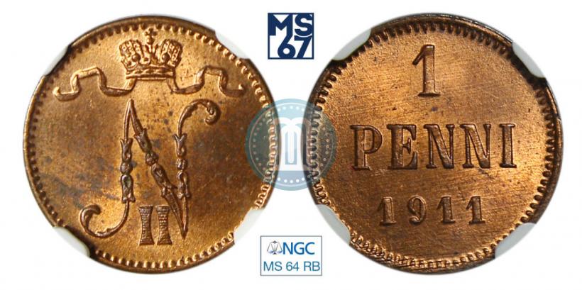 Фото 1 пенни 1911 года  