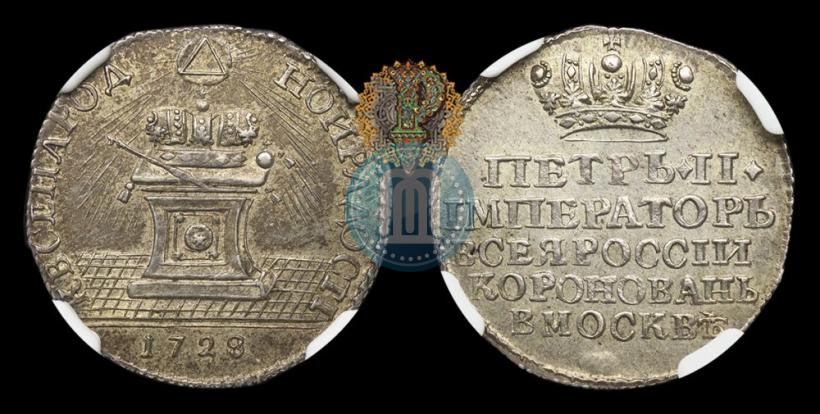 Picture Token Coin 1728 year  "Coronation of the Emperor Peter II"