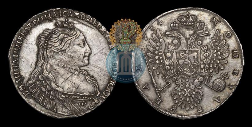Фото 1 рубль 1734 года  "Тип 1735 года"