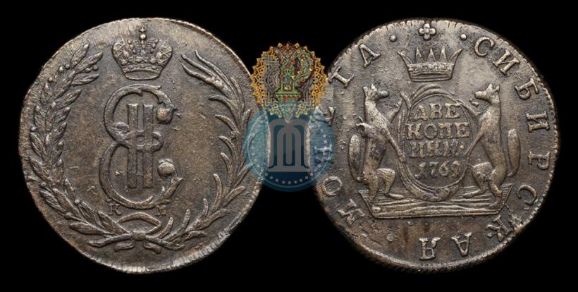 Фото 2 копейки 1769 года КМ 