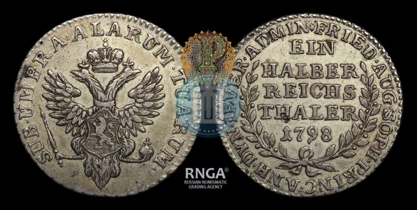 Фото Ein halber reichsthaler 1798 года  "Княжество Йевер"