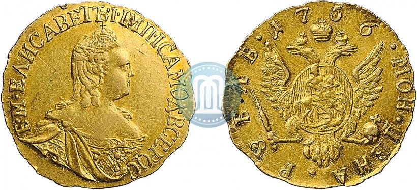 Фото 1 рубль 1756 года  