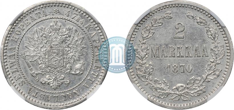 Picture 2 markkaa 1870 year S 