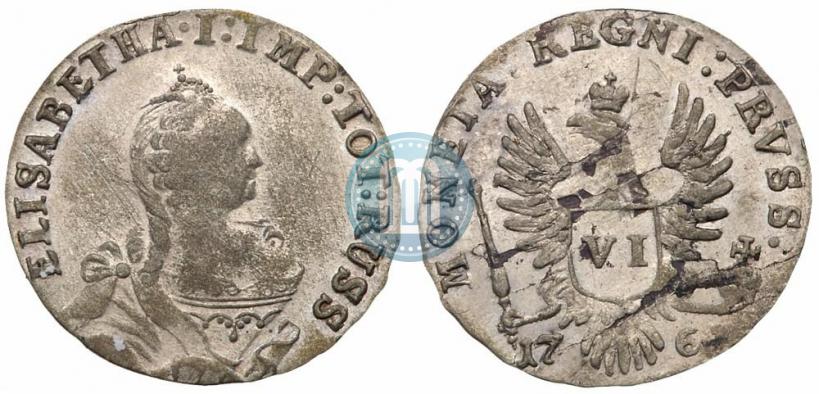Picture 6 groszy 1761 year  