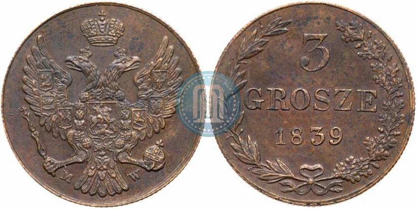 Picture 3 grosze 1839 year MW 