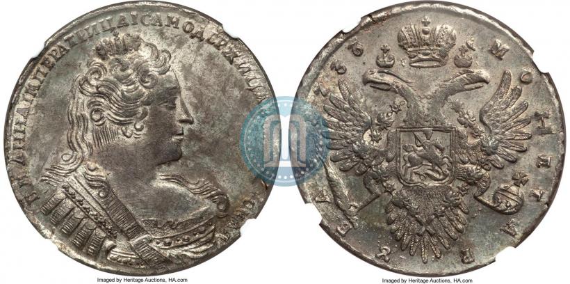 Фото 1 рубль 1733 года  