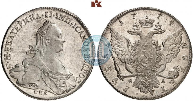 Picture 1 rouble 1774 year СПБ-ФЛ 